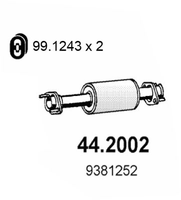Silenziatore anteriore ASSO 44.2002