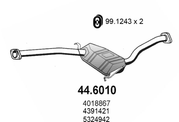 Silenziatore centrale ASSO 44.6010