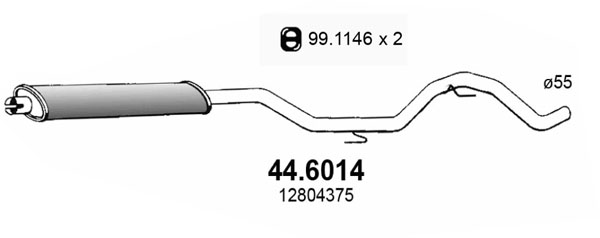 Silenziatore centrale ASSO 44.6014