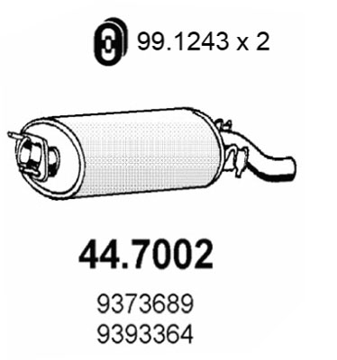 Silenziatore posteriore ASSO 44.7002