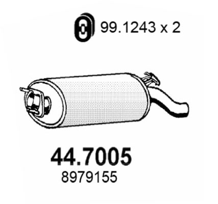 Silenziatore posteriore ASSO 44.7005