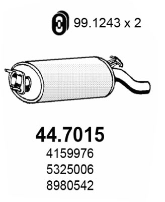 Silenziatore posteriore ASSO 44.7015