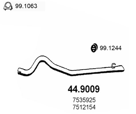 Tubo gas scarico ASSO 44.9009