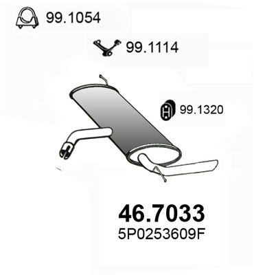 Silenziatore posteriore ASSO 46.7033