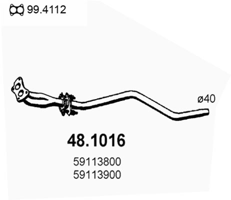 Tubo gas scarico ASSO 48.1016
