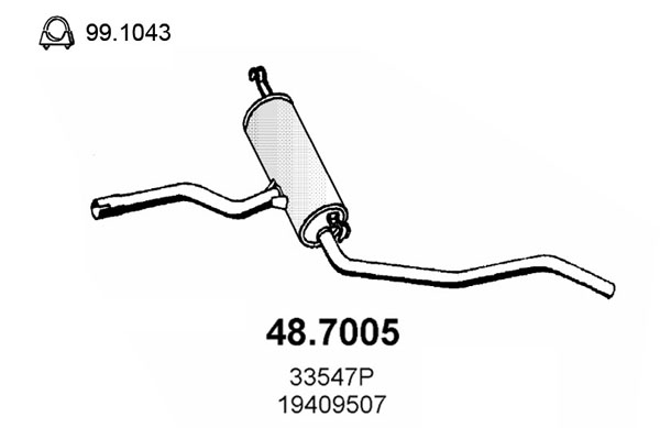 Silenziatore posteriore ASSO 48.7005