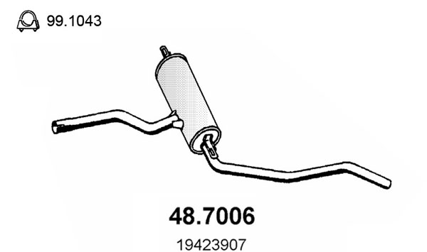Silenziatore posteriore ASSO 48.7006