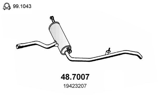 Silenziatore posteriore ASSO 48.7007