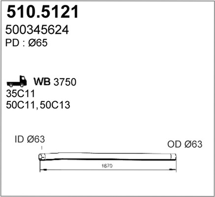 Tubo gas scarico ASSO 510.5121