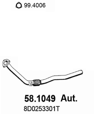 Tubo gas scarico ASSO 58.1049