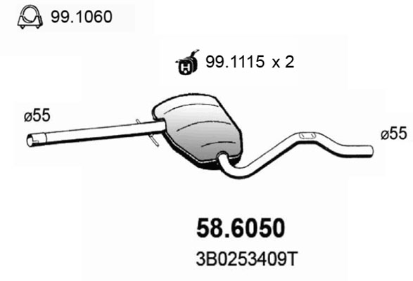 Silenziatore centrale ASSO 58.6050
