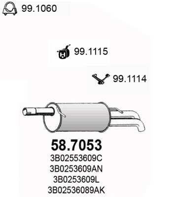 Silenziatore posteriore ASSO 58.7053