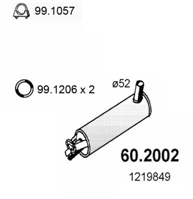 Silenziatore anteriore ASSO 60.2002