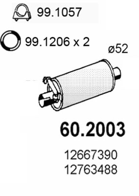 Silenziatore anteriore ASSO 60.2003