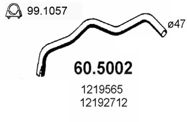 Tubo gas scarico ASSO 60.5002