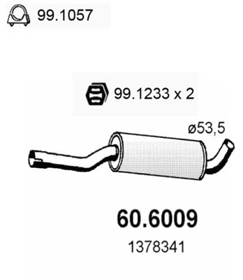 Silenziatore centrale ASSO 60.6009