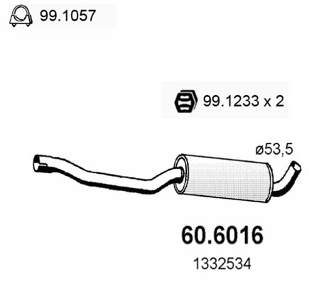 Silenziatore centrale ASSO 60.6016