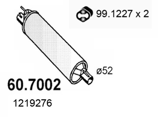 Silenziatore posteriore ASSO 60.7002