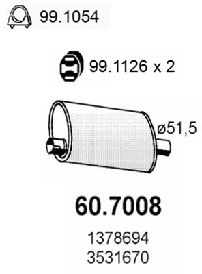 Silenziatore posteriore ASSO 60.7008