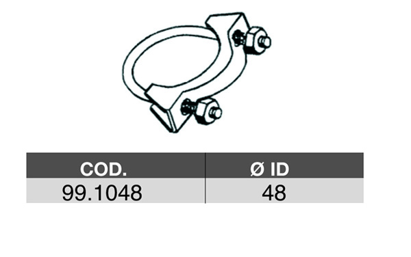 Connettore tubi, imp. gas scarico ASSO 99.1048