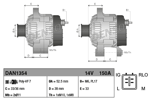 Alternatore DENSO DAN1354