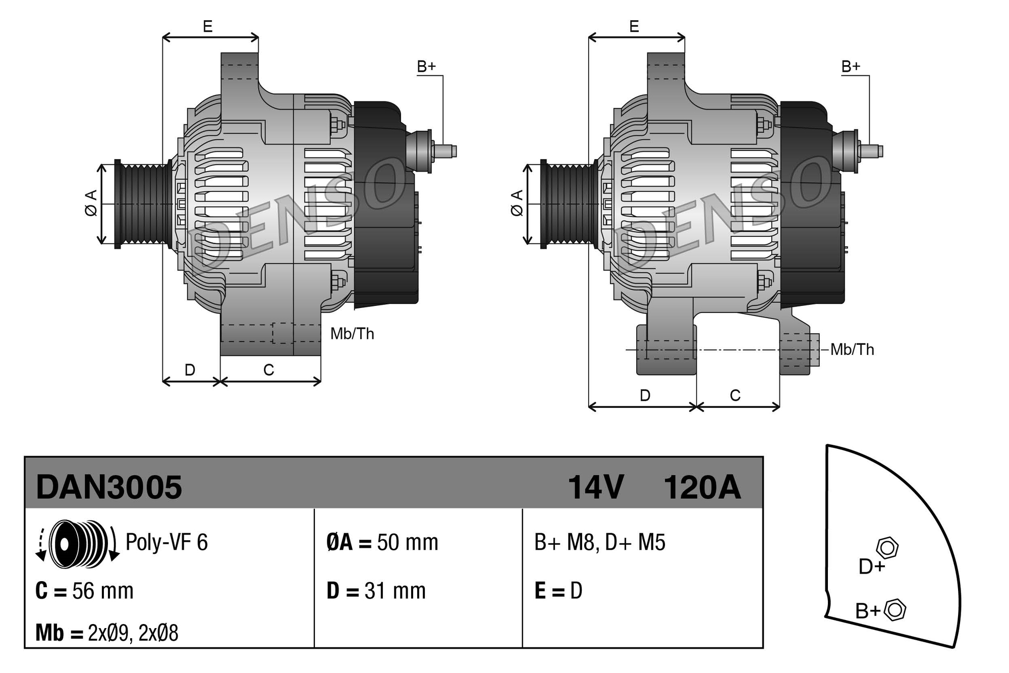 Alternatore DENSO DAN3005