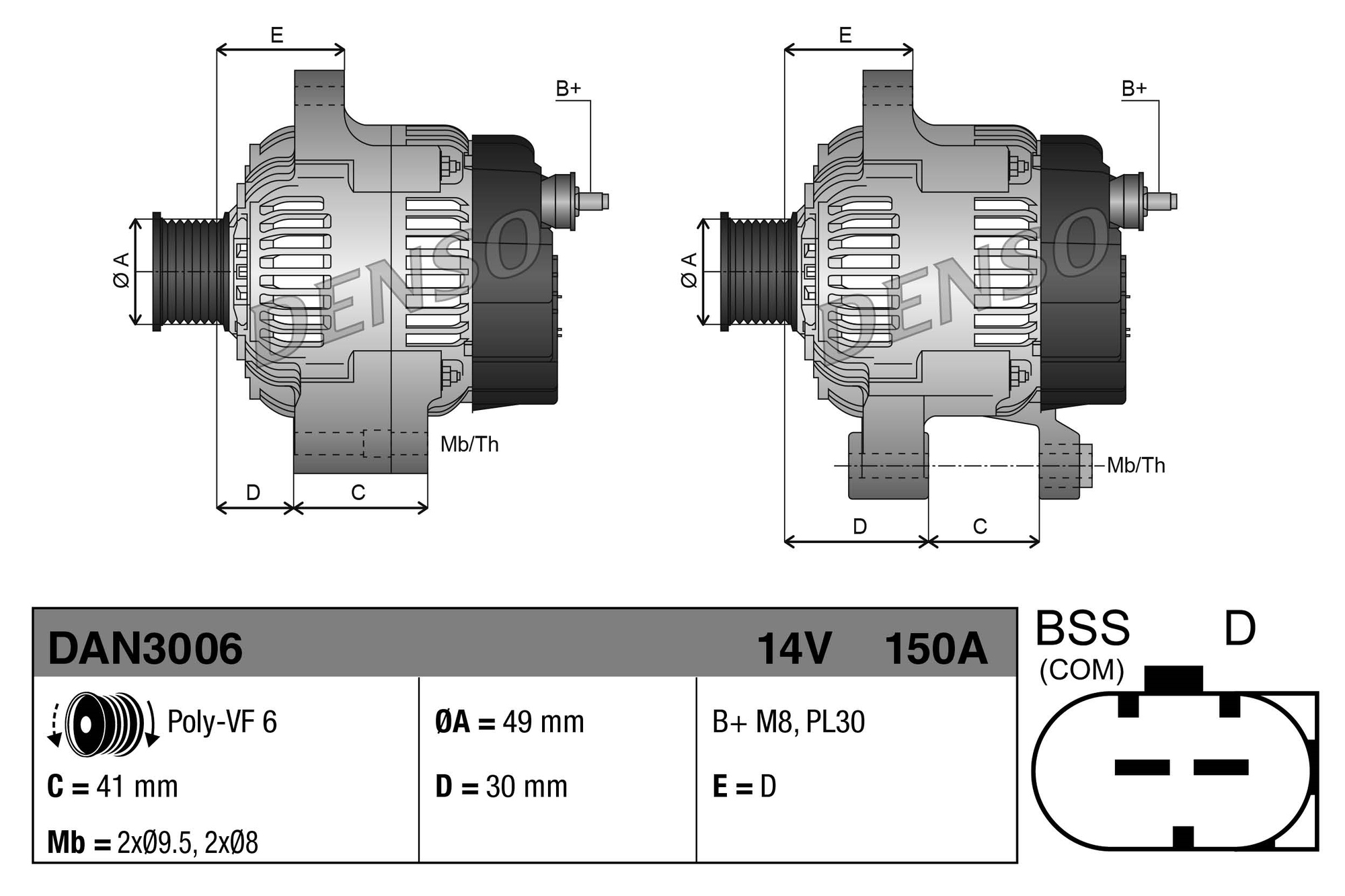 Alternatore DENSO DAN3006