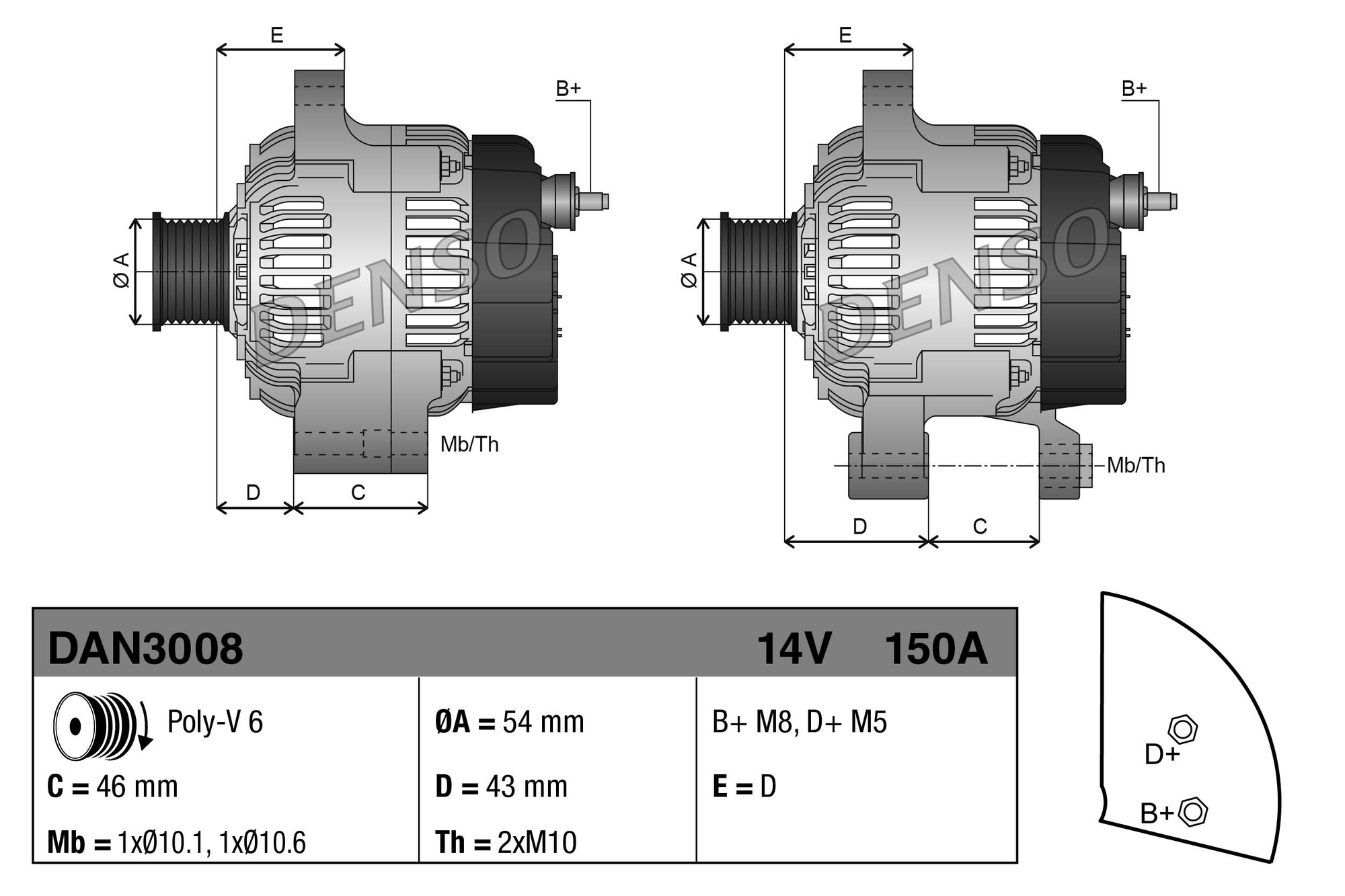 Alternatore DENSO DAN3008