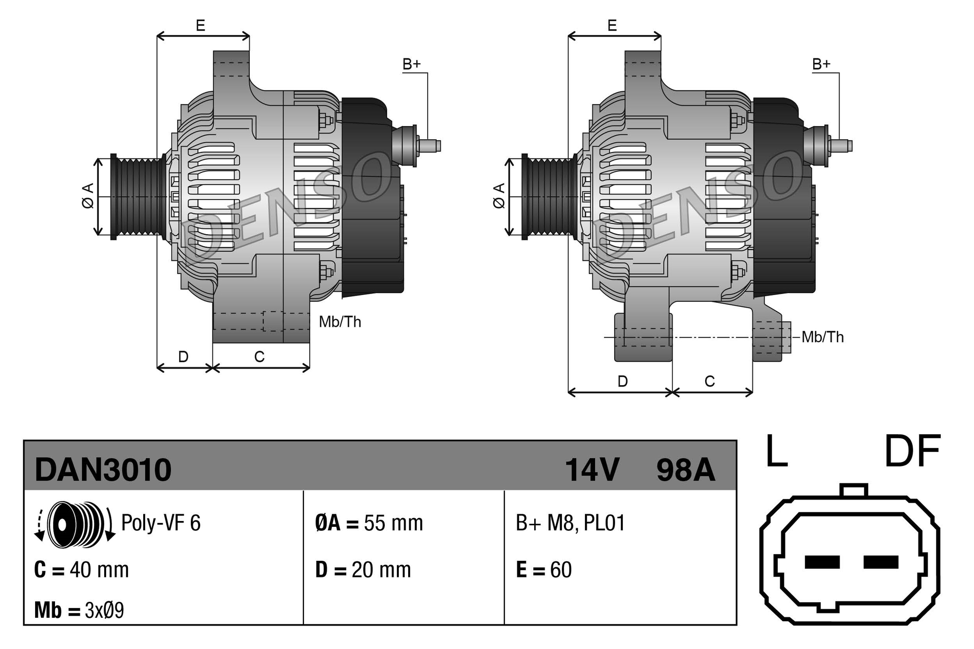Alternatore DENSO DAN3010