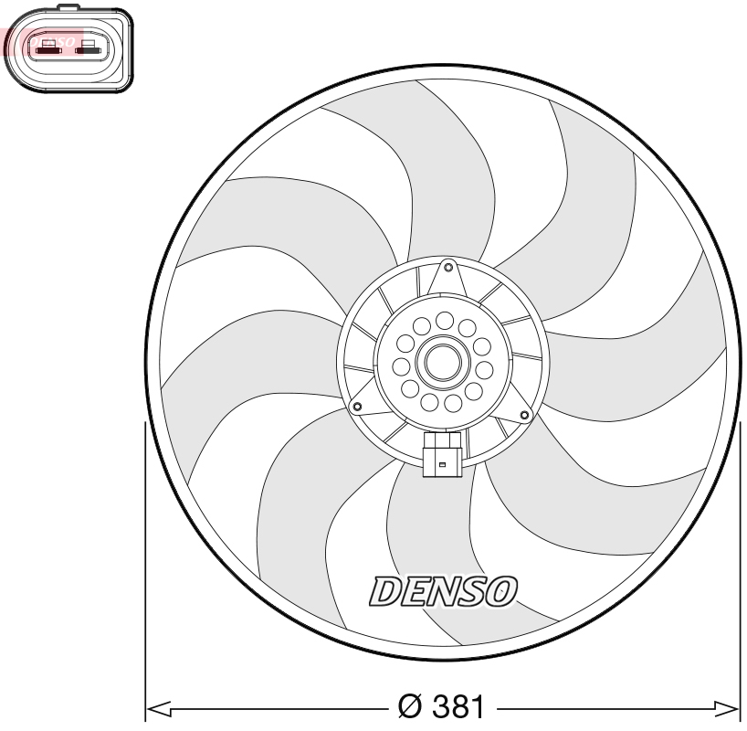 Ventola, raffreddamento motore DENSO DER02006