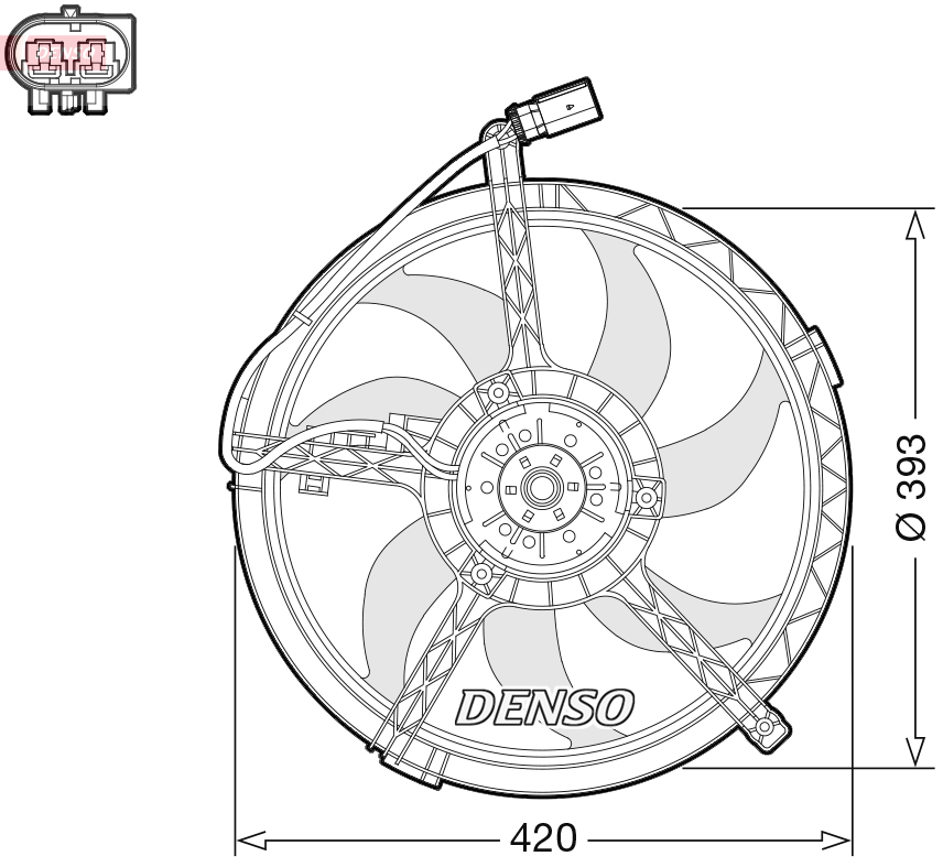 Ventola, raffreddamento motore DENSO DER05010