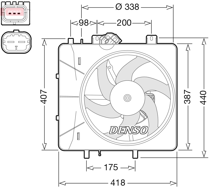 Ventola, raffreddamento motore DENSO DER07010