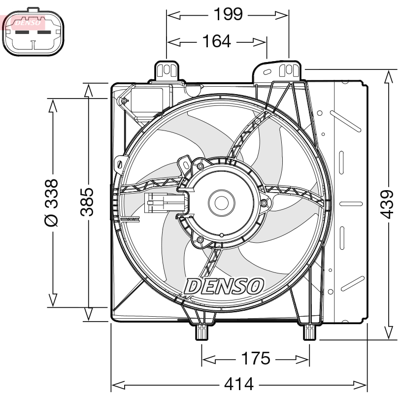 Ventola, raffreddamento motore DENSO DER07011