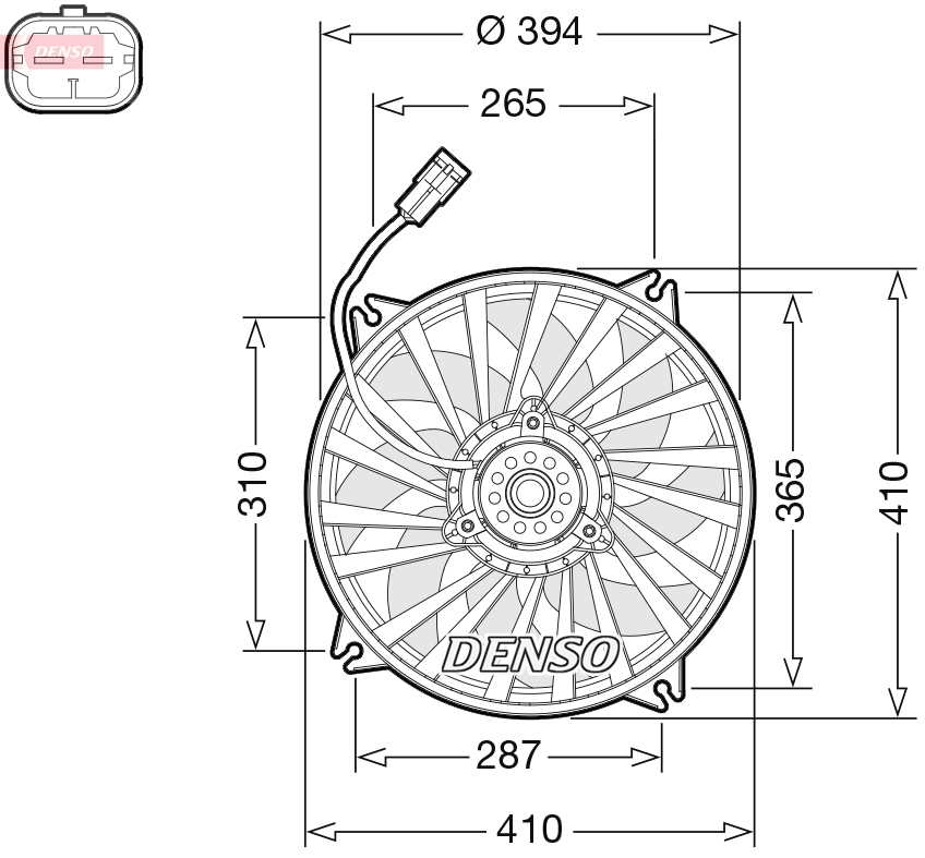 Ventola, raffreddamento motore DENSO DER07012