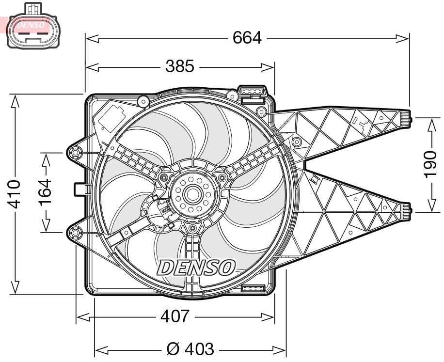 Ventola, raffreddamento motore DENSO DER09309