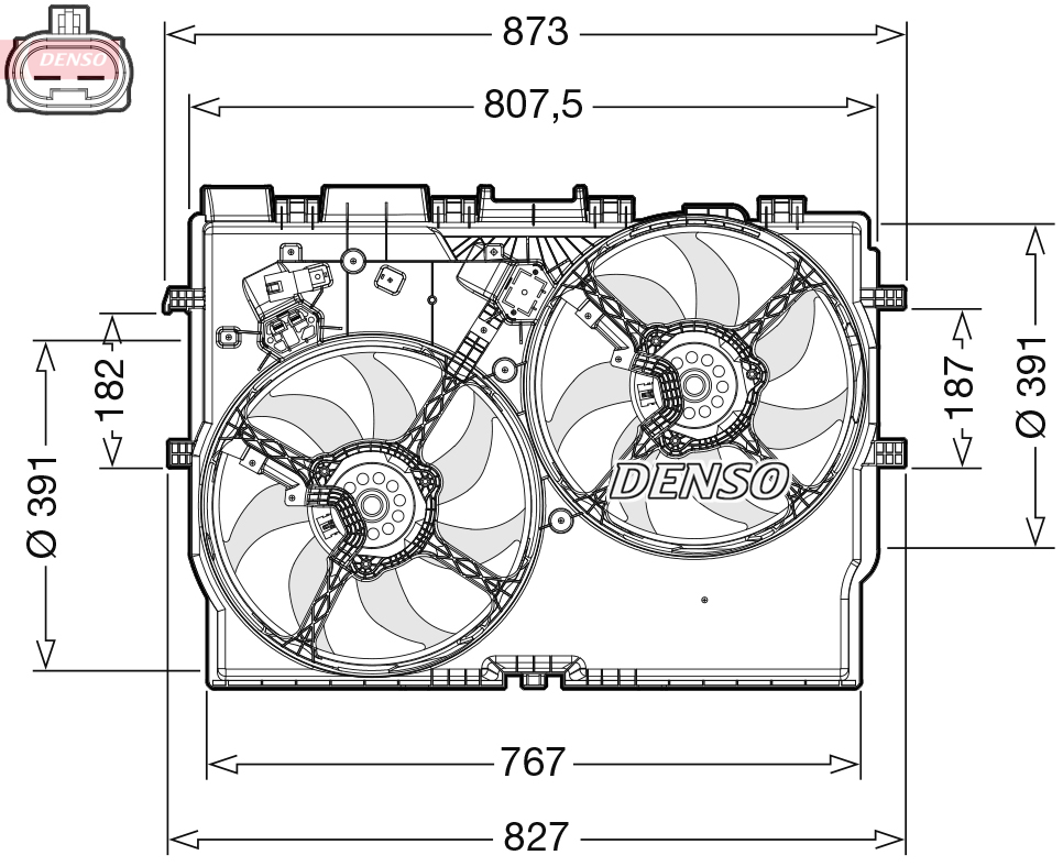 Ventola, raffreddamento motore DENSO DER09310
