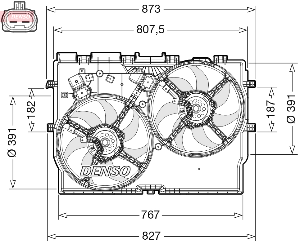 Ventola, raffreddamento motore DENSO DER09311
