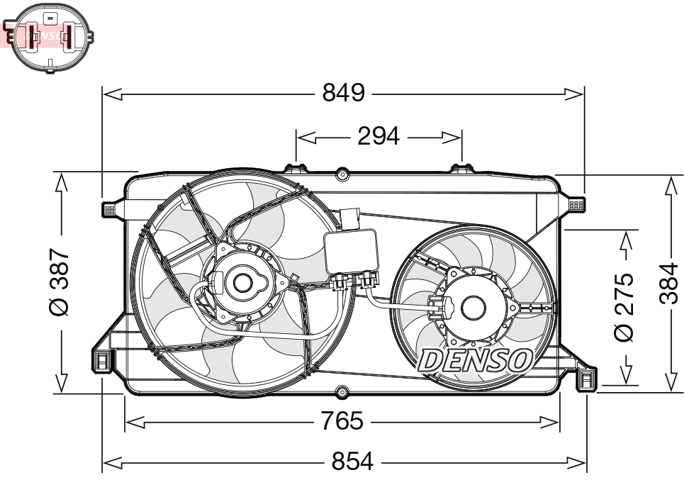 Ventola, raffreddamento motore DENSO DER10009