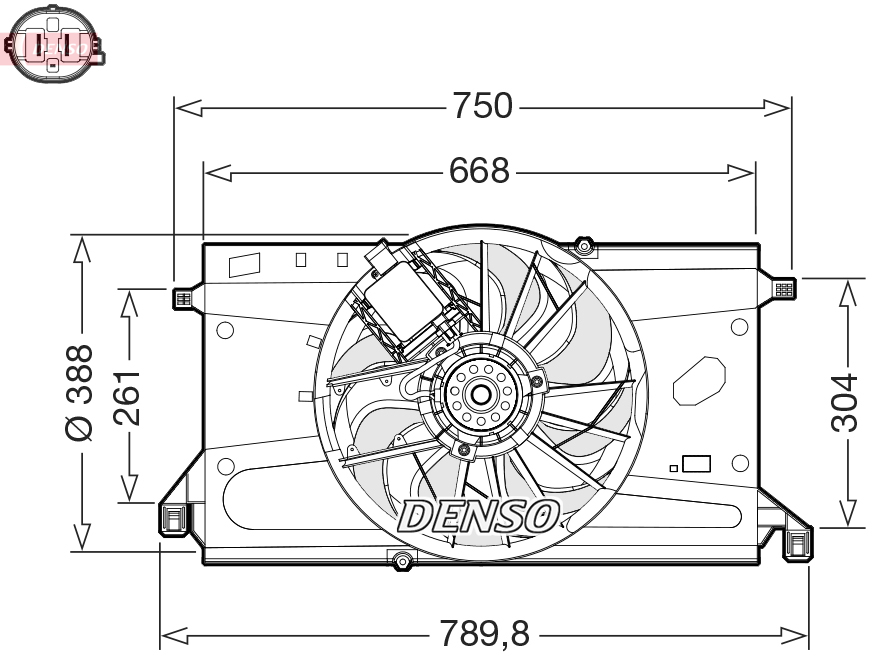 Ventola, raffreddamento motore DENSO DER10011