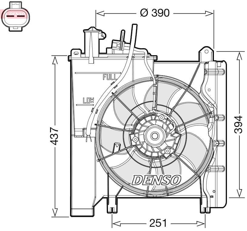 Ventola, raffreddamento motore DENSO DER21023
