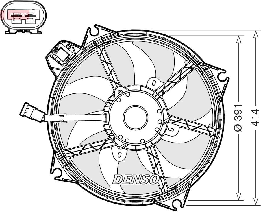 Ventola, raffreddamento motore DENSO DER23005