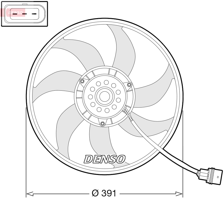 Ventola, raffreddamento motore DENSO DER32014