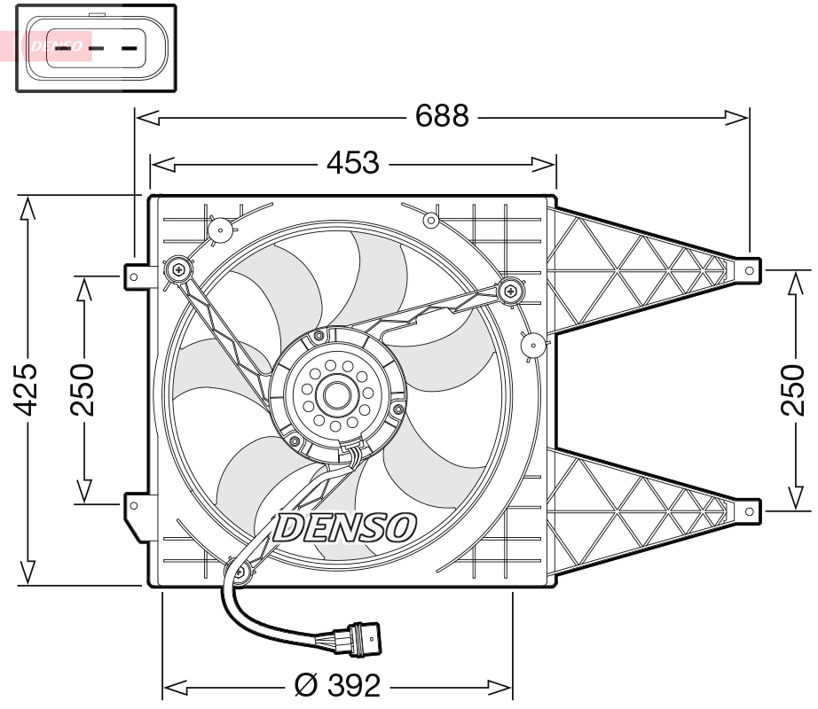 Ventola, raffreddamento motore DENSO DER32015