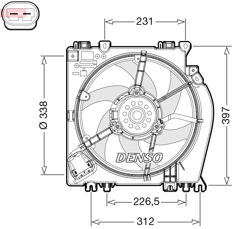 Ventola, raffreddamento motore DENSO DER46002