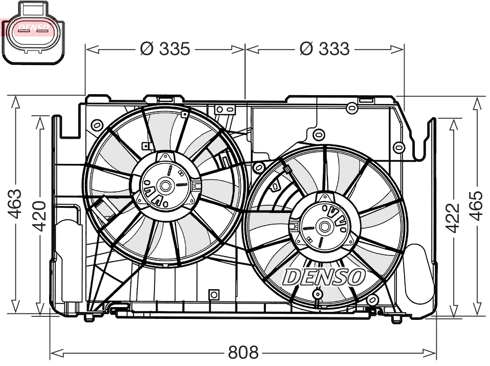 Ventola, raffreddamento motore DENSO DER50002