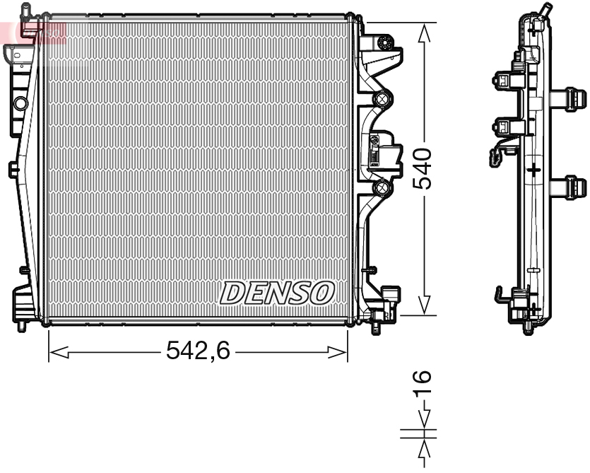 Radiatore, raffreddamento motore DENSO DRM01004