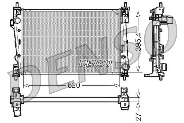 Radiatore, raffreddamento motore DENSO DRM01006