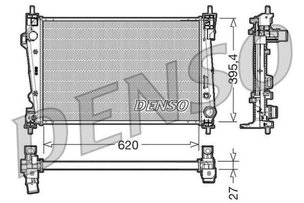 Radiatore, raffreddamento motore DENSO DRM01007