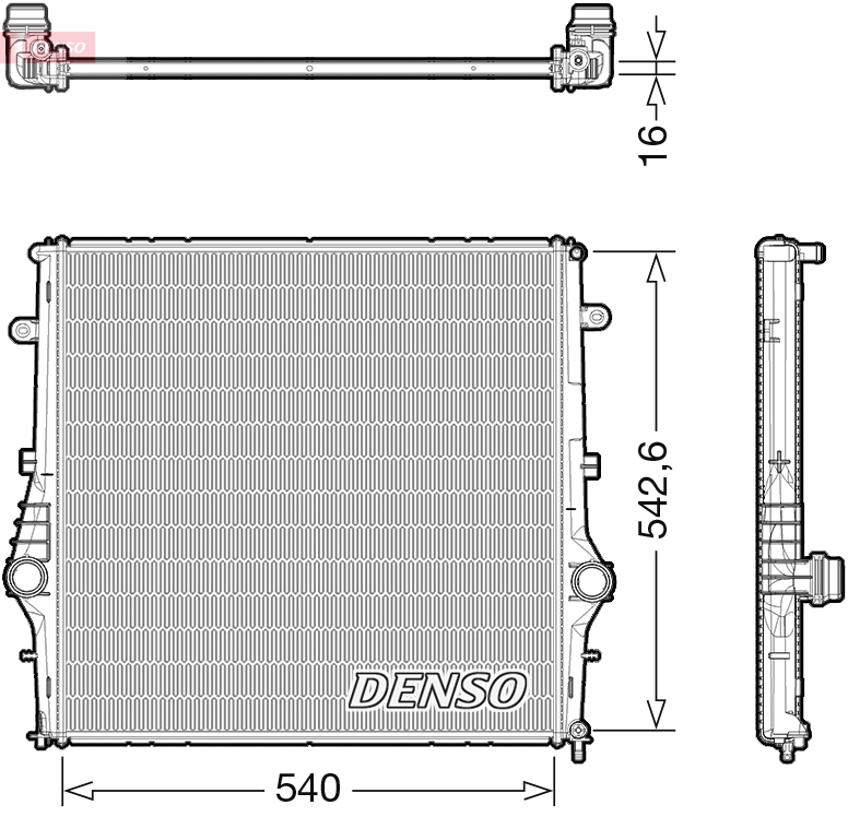 Radiatore, raffreddamento motore DENSO DRM01008