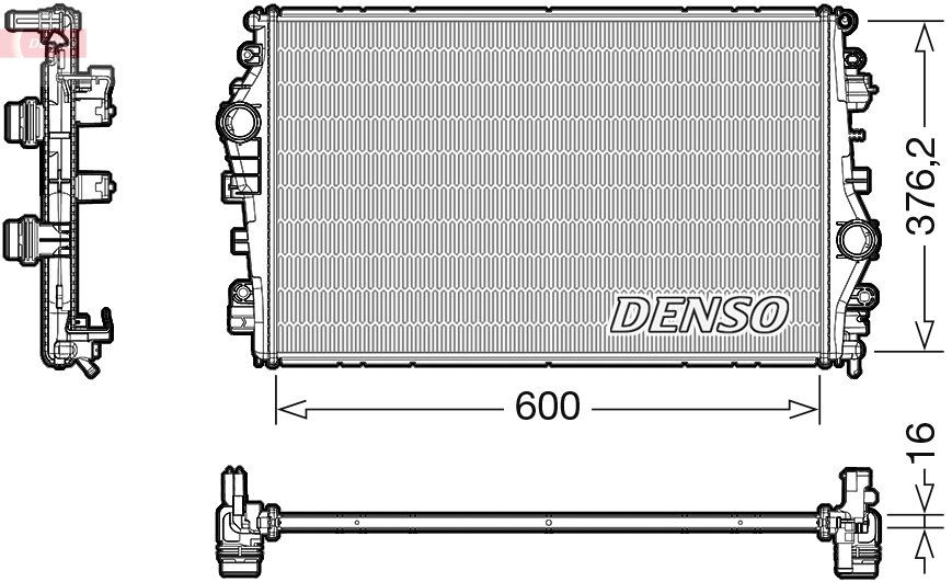 Radiatore, raffreddamento motore DENSO DRM01009